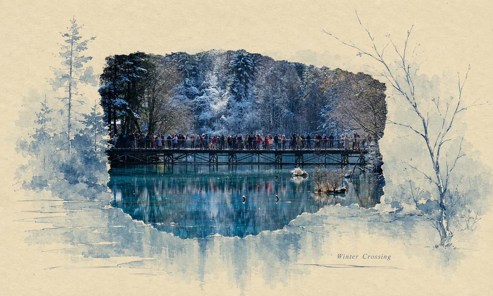 Winter Crossing 实景拼贴作品
