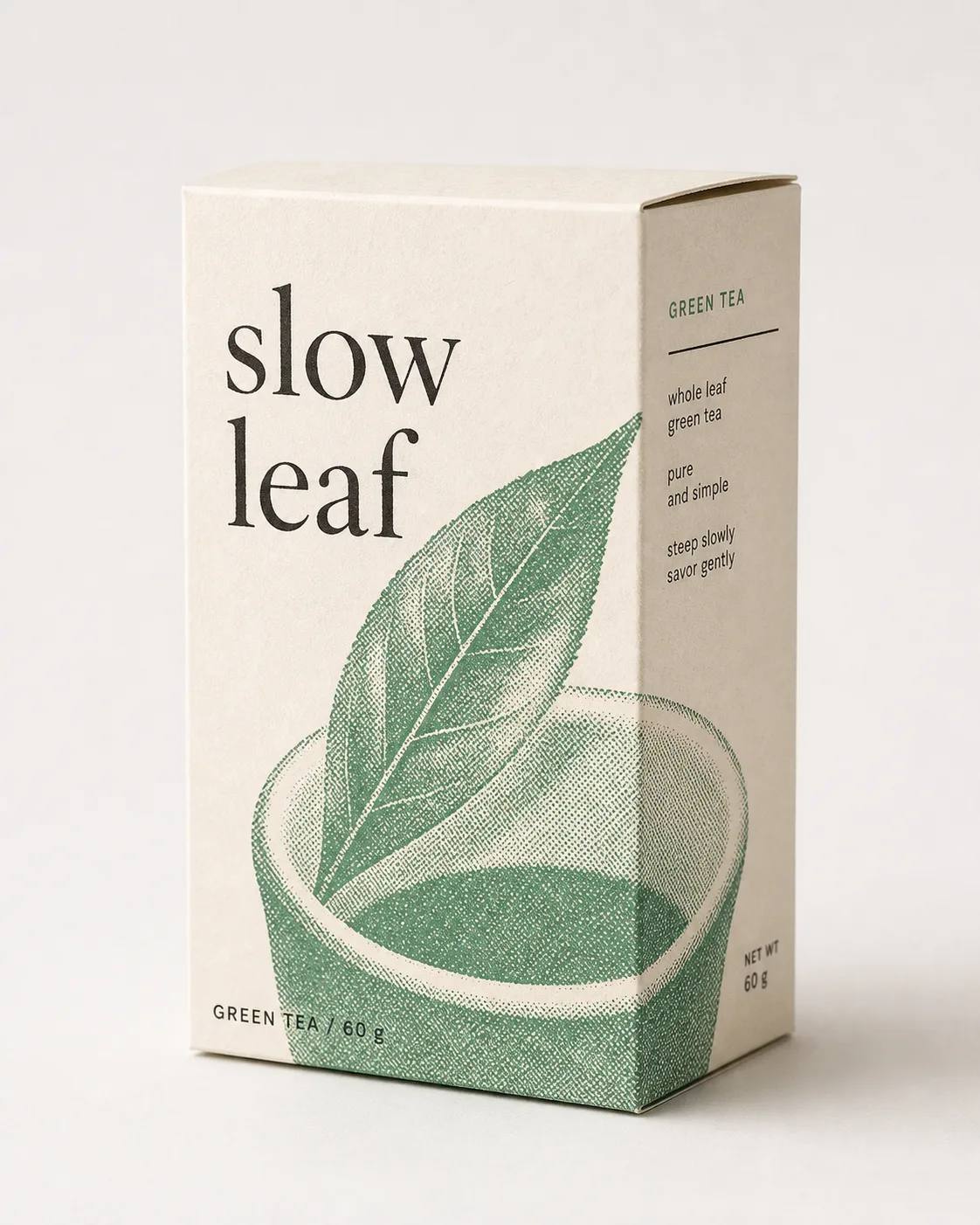 Green halftone tea packaging