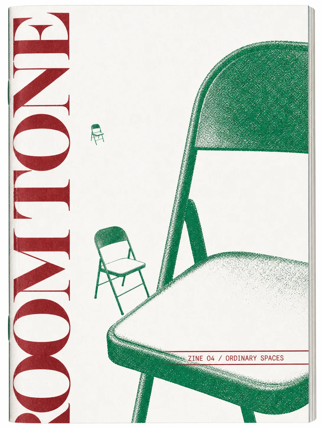 Green and oxblood chair zine editorial print