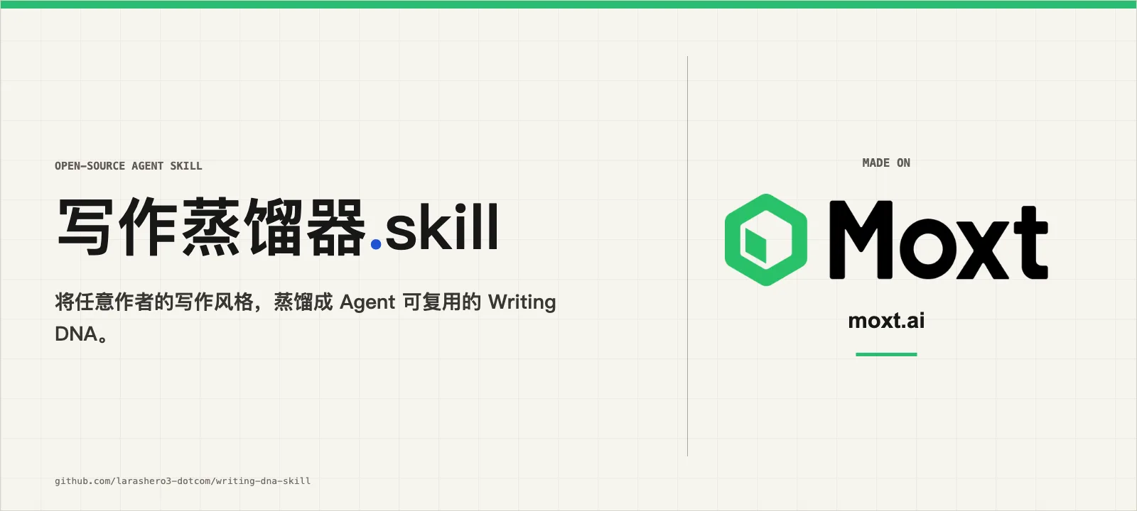 写作蒸馏器.skill：将任意作者的写作风格蒸馏成 Agent 可复用的 Writing DNA